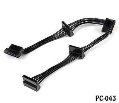 16inch 1x Plug, 4x Receptacle SATA 15-Pin Power Splitter Adapter Cable PYO4SATA