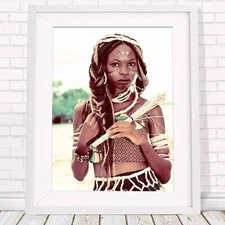 AFRICA SEPIA - Tribal Woman Poster Picture Print Sizes A5 to A0 **FREE DELIVERY*