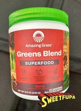 Amazing Grass Super Food Powder Greens Blend 240gm Berry Flavor Exp 09/25 New