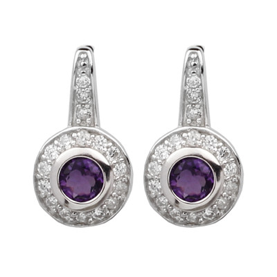 5mm Genuine Purple Amethyst 925 Sterling Silver Stud Earrings with Piercing