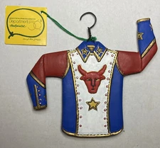 Vintage Cheryl Ann Johnson RODEO Handpainted Western Christmas Ornament Dept 56 