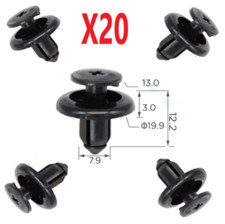 20x Front Wheel Arch Lining & Mudguard Clips for some Mazda MX-5, RX-8, 2