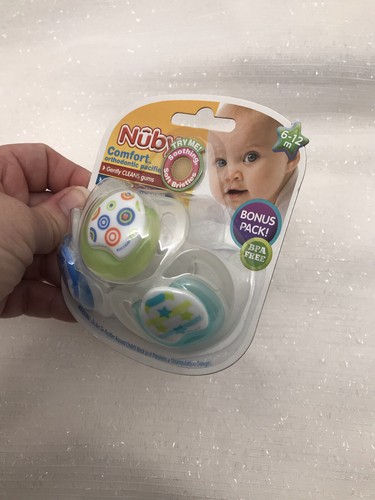 Chupetes de ortodoncia Nuby 3 unidades cómodos Binkys Soothies unisex 6-12M NUEVO - Imagen 7 de 10