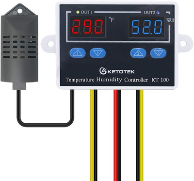 KETOTEK Digitaler Temperatur Feuchtigkeit Regler 230V Temperaturschalter Mit Füh