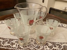 Brocca e Set di 6 Bicchieri Vetro - Galeone Croce Di Malta