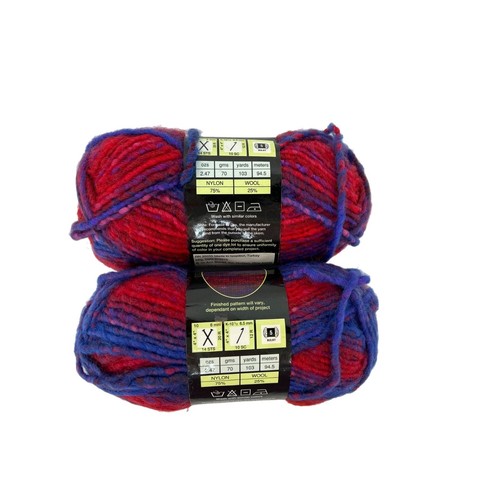 Lote de 2 Sensations It's A Wrap Yarn Ombre púrpura rojo nailon lana 2,7 oz AT746 - Imagen 2 de 4