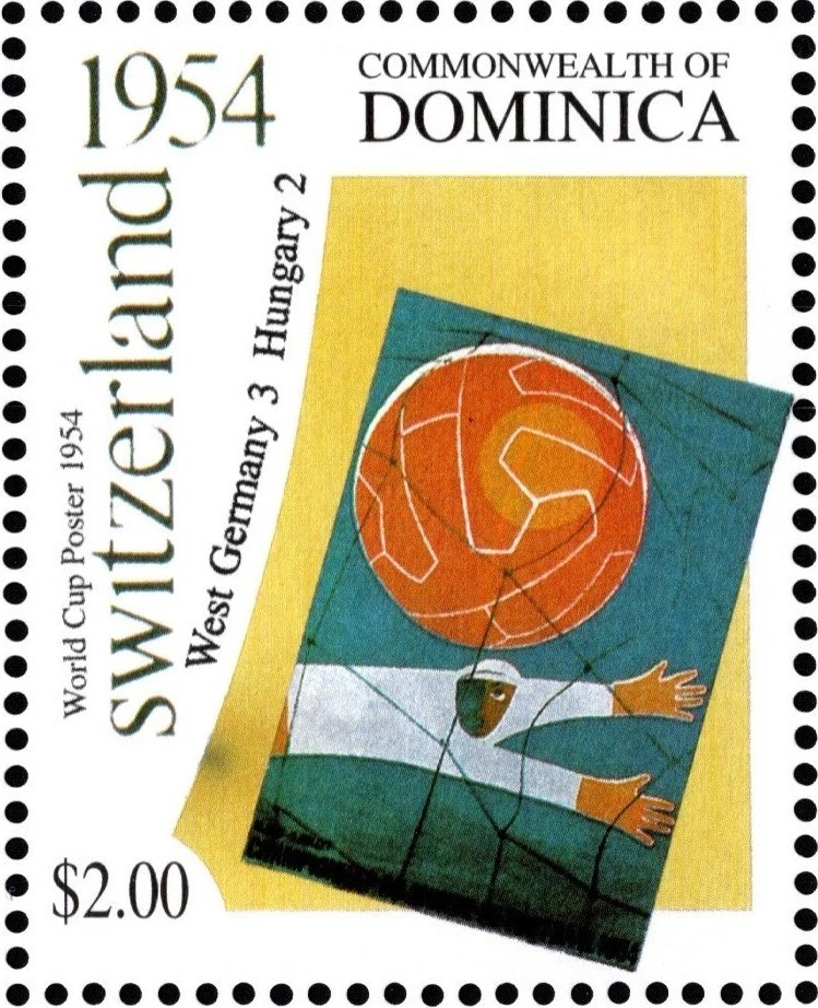 DOMINICA 2001 FIFA WORLD CUP- FOOTBALL- HISTORY SIX STAMPS SOUVENIR SHEET MNH - Image 3 of 4