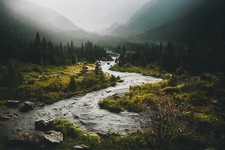 Landscape river nature trees water mountains Custom Gaming Mat Desk