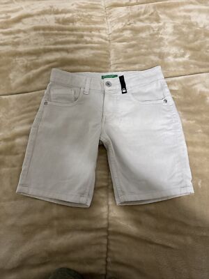 United Colors of Benetton Small Light Wash Denim Shorts w/Adjustable Waist - EUC