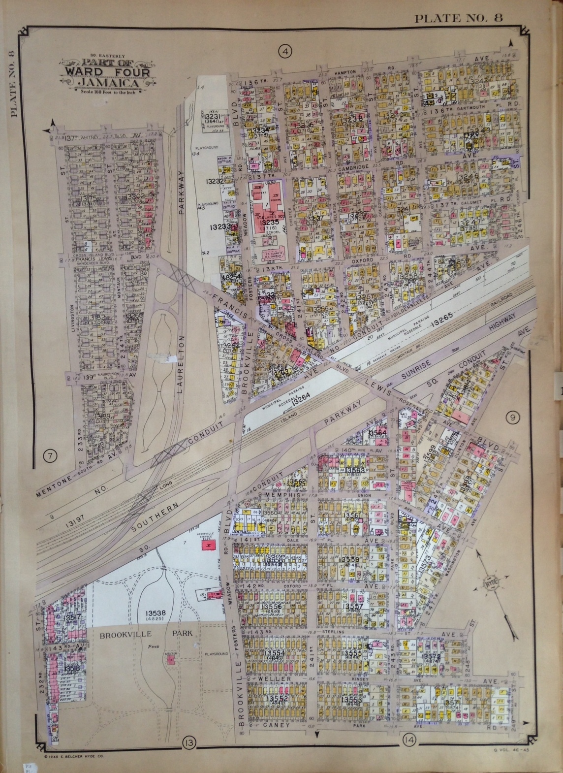 1945 ROSEDALE BROOKVILLE PARK QUEENS NY 233RD TO 246TH ST ATLAS MAP eBay