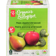 2-Pack PC Organics Pear, Apple  Broccoli Strained Baby Food