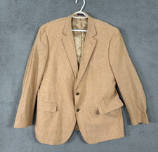 Stafford blazer jacket adult 46 regular tan notch neck single breasted lined