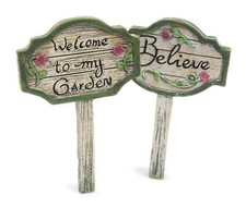 Miniature Fairy Garden "Welcome to my Garden"  "Believe" Signs - Buy 3 Save 5