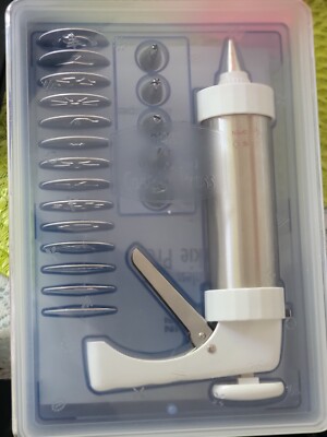 Kuhn Rikon Stainless Steel Cookie Press In Storage Box, tips .