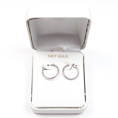 1 Paar 14K Weißgold 1,25 mm x 15 mm Klick Creolen - Bild 3 von 3
