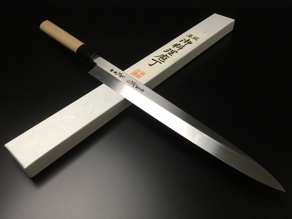 Japanese Chef's Knife ARITSUGU Blue Steel Honyaki Yanagi 270mm 10.62" Saya Case