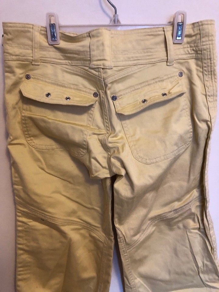 New Vertigo Paris Grommet Cropped Capri Cotton Pants, Size 6 , Yellow