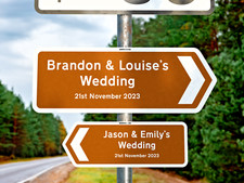 PERSONALISED METAL Wedding Direction Sign, Size Choice - Event Road Sign Arrow