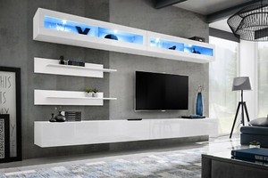 Pared de montaje pared de salón pared de armario FLY I2 WW PVC alto brillo Push Click Led
