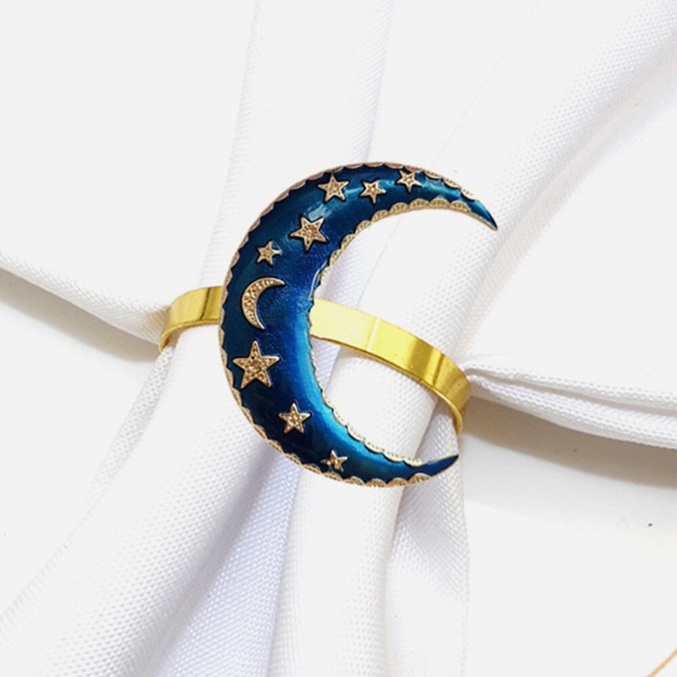 24 pcs Eid Mubarak Napkin Holders Metal Napkin Holder Moon Napkin