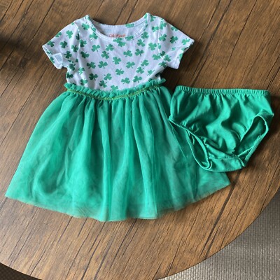 Cat And Jack Four Leaf Clover Tutu Dress with built in bottoms 18M Tulle Cute!!