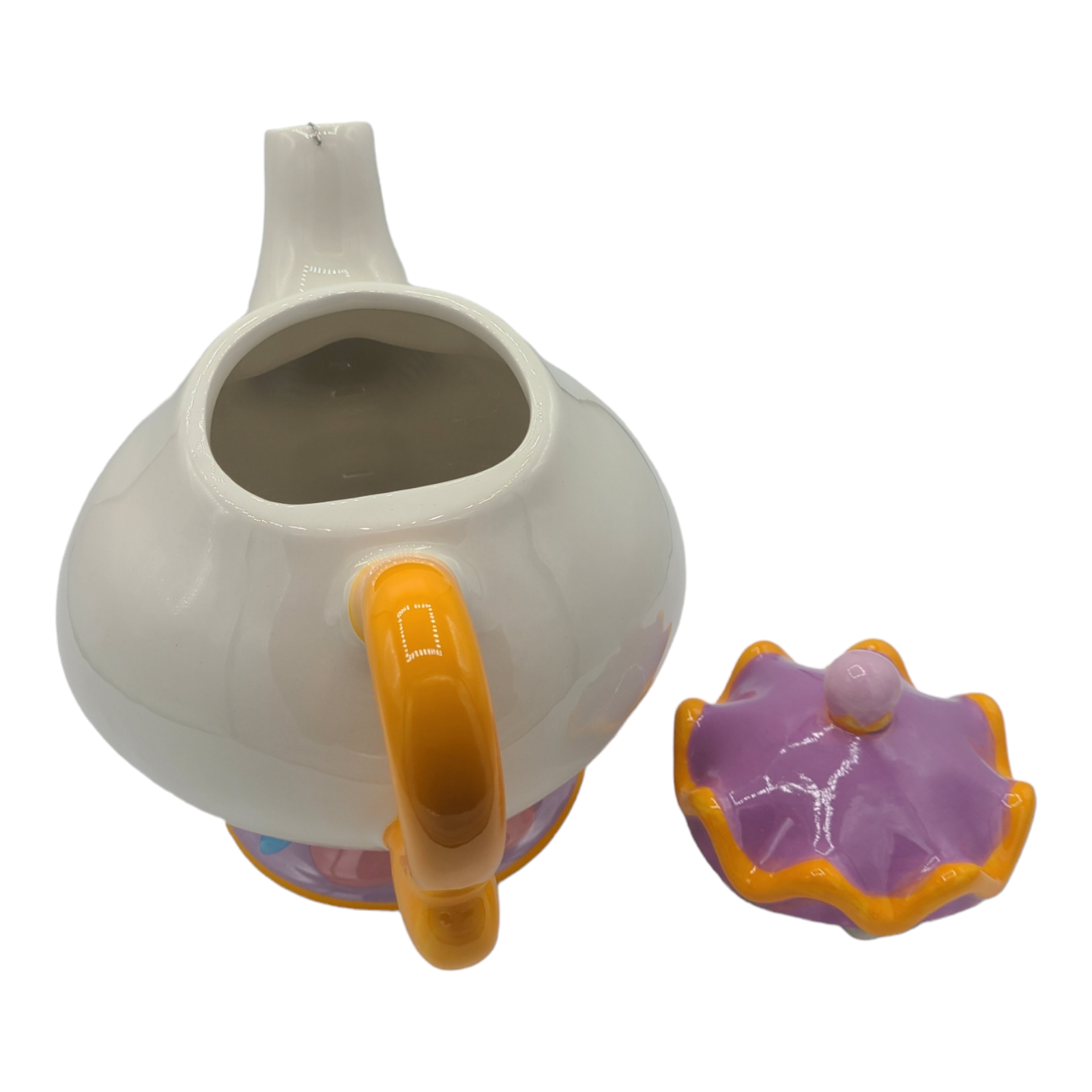 Disney Beauty and the Beast Mrs. Potts Ceramic Teapot w/ Lid and Tea