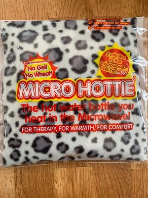 Hotties Grey Cheetah Print Fleece Microwavable Hot Water Bottle Micro Hottie