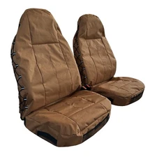 Universal Canvas Tactical Seat Covers For Car Truck SUV Front - Coyote Tan