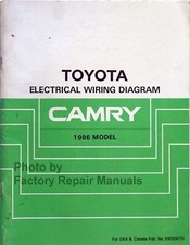 1986 Toyota Camry Electrical Wiring Diagrams Manual Original Schematics DLX LE