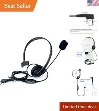 Overhead Walkie Talkie Headset with Boom Mic   Perfect for Professionals