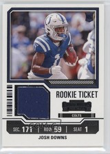 2023 Panini Contenders Rookie Ticket Swatches Josh Downs #TS21 1gm6