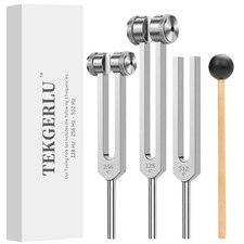 Weighted Tuning Fork Set, 128Hz 256Hz 512Hz Aluminum Tuning Forks with Silico...