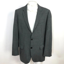 Hugo Boss Awe/Holl 40R Wool Button Blazer Sport Suit Coat Jacket Dark Gray