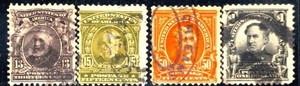 USA 13,15,50 Cents & 1 Dollar Used 1902 Postage Stamps Sc 308-311 SA-271