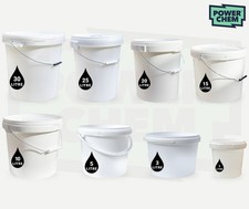 Buckets Tubs Pail Storage Containers Plastic Lid Handle 1L 3L 5L 10L 20L 25L 30L