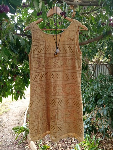 PRINCESS HIGHWAY Vintage Style Boho Tan Lace Dress