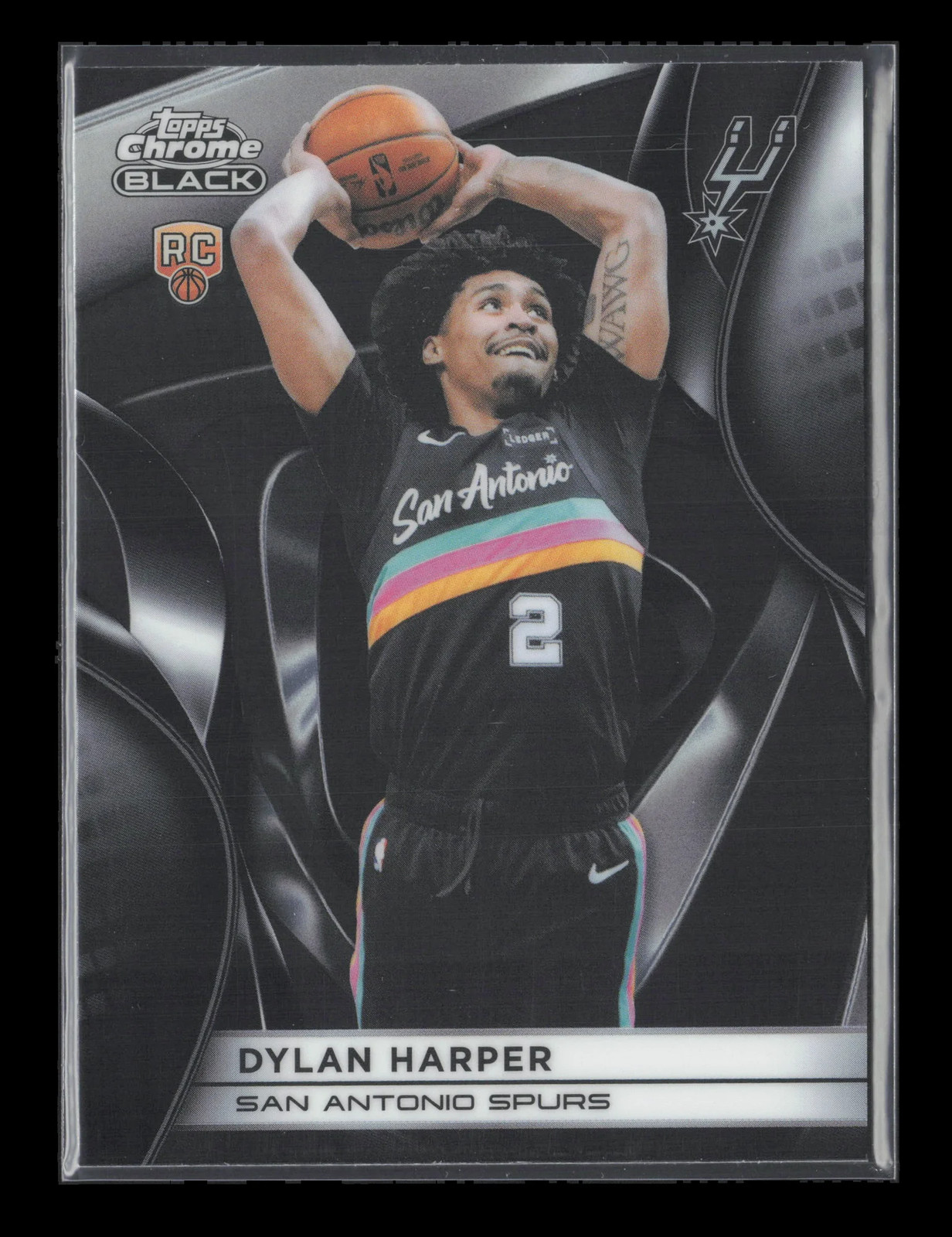 2026 Topps Chrome Black Dylan Harper #102 RC Spurs