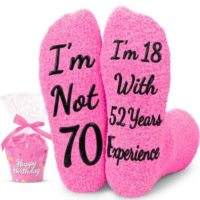 HAPPYPOP 70 Year Old Birthday Gifts - 70th Birthday Gift Socks for Grandma