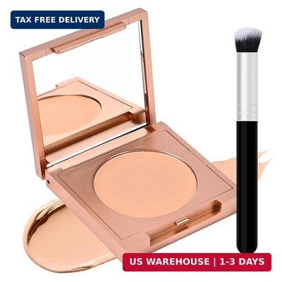 Under Eye Brightener with Brush, Colored Clay CC Undereye Corrector for Dark Cir