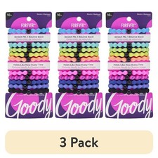 3 pack Ouchless Forever Multicolor Neon Small Hair Elastics, 10-Count