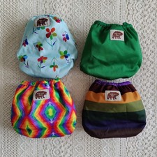 NEWBORN Diaper Covers by West Coast Dipes, Double-Gusset, Fit 6-12 LBS Set of 4
