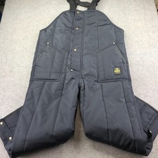 RefrigiWear Bib Overalls Mens XL Blue Nylon Insulated Quilted Workwear 0385R