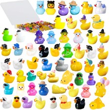 U-Zimikee 70 Pcs Multicolor Mini Resin Ducks, Tiny Ducks to Mini,