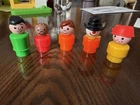 Vintage Fisher Price Little People Figures Lot – 5 Pieces w/ Hats