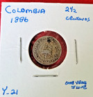 Foreign Coin     COLUMBIA  1886  2 1/2 Cent    Nice Circulated  Condition — photo 1