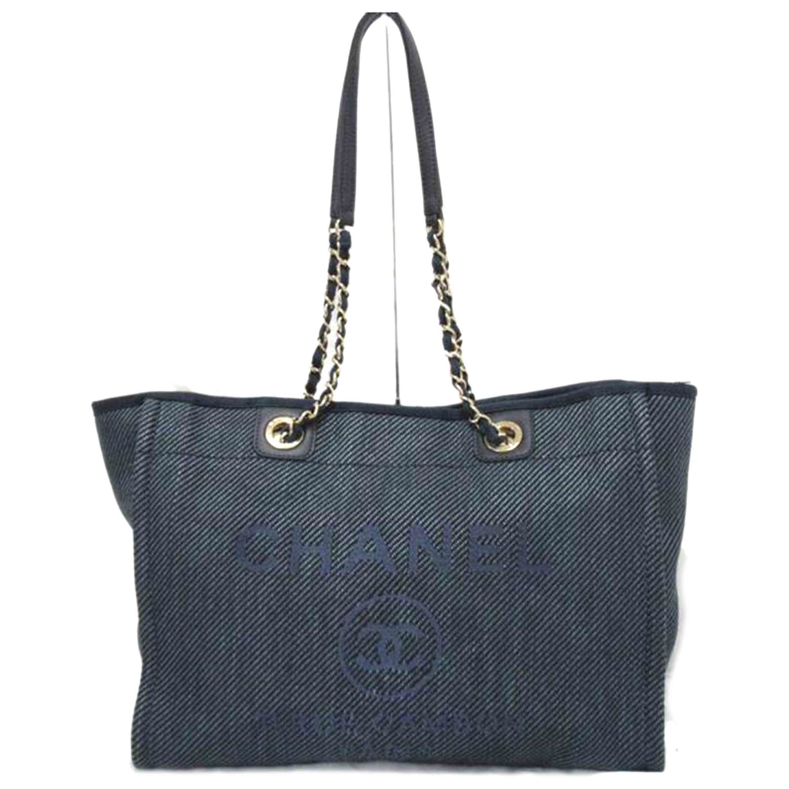 CHANEL Deauville Canvas Tote Bag 301 B rank
