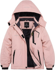 Girls Waterproof Skiing Jacket Windproof Winter Coat Warm Snow Coat with Removab