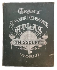 1908 Gram’s Atlas Of Missouri And The World Complete
