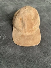 Aime Leon Dore Suede Cap Embroidered Logo Leather Strap Baseball Hat Tan Rare