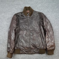 Vintage Givenchy Gentleman Jacket Mens Small Brown Leather Reversible Bomber